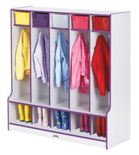 Load image into Gallery viewer, Rainbow Accents® 5 Section Coat Locker with Step - Red - MMEE Distributors