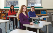 Load image into Gallery viewer, Berries® Collaborative Bowtie Table - 24" X 35" - Oak/Gray - MMEE Distributors