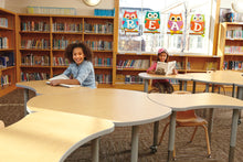 Load image into Gallery viewer, Berries® Collaborative Hub Table - 44" X 47" - Oak/Black - MMEE Distributors