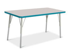 Load image into Gallery viewer, Berries® Rectangle Activity Table - 24" X 48", A-height - Gray/Teal/Gray - MMEE Distributors