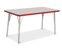 Load image into Gallery viewer, Berries® Rectangle Activity Table - 24" X 48", A-height - Gray/Red/Gray - MMEE Distributors