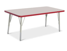 Load image into Gallery viewer, Berries® Rectangle Activity Table - 24" X 48", E-height - Gray/Red/Gray - MMEE Distributors