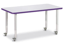 Load image into Gallery viewer, Berries® Rectangle Activity Table - 24" X 48", Mobile - Gray/Purple/Gray - MMEE Distributors