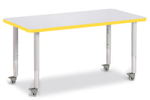 Load image into Gallery viewer, Berries® Rectangle Activity Table - 24" X 48", Mobile - Gray/Yellow/Gray - MMEE Distributors
