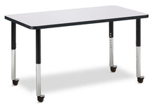 Load image into Gallery viewer, Berries® Rectangle Activity Table - 24" X 48", Mobile - Gray/Black/Black - MMEE Distributors