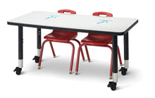 Load image into Gallery viewer, Berries® Rectangle Dry Erase Table - 30" x 48", Mobile - Write-n-Wipe/Black/Black - MMEE Distributors
