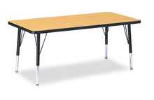Load image into Gallery viewer, Berries® Rectangle Activity Table - 24" X 48", T-height - Oak/Black/Black - MMEE Distributors