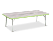 Load image into Gallery viewer, Berries® Rectangle Activity Table - 24" X 48", T-height - Driftwood Gray/Key Lime/Gray - MMEE Distributors