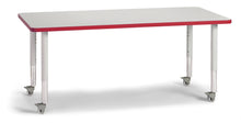 Load image into Gallery viewer, Berries® Rectangle Activity Table - 30" X 60", Mobile - Gray/Red/Gray - MMEE Distributors