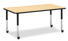 Load image into Gallery viewer, Berries® Rectangle Activity Table - 30" X 60", Mobile - Maple/Black/Black - MMEE Distributors