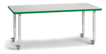 Load image into Gallery viewer, Berries® Rectangle Activity Table - 30" X 60", Mobile - Gray/Green/Gray - MMEE Distributors