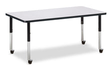 Load image into Gallery viewer, Berries® Rectangle Activity Table - 30" X 60", Mobile - Gray/Black/Black - MMEE Distributors