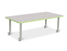 Load image into Gallery viewer, Berries® Rectangle Activity Table - 30" X 60", Mobile - Driftwood Gray/Key Lime/Gray - MMEE Distributors