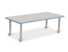 Load image into Gallery viewer, Berries® Rectangle Activity Table - 30" X 60", Mobile - Driftwood Gray/Coastal Blue/Gray - MMEE Distributors