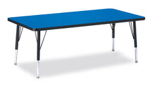 Load image into Gallery viewer, Berries® Rectangle Activity Table - 30" X 60", T-height - Blue/Black/Black - MMEE Distributors