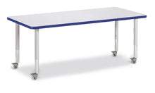 Load image into Gallery viewer, Berries® Rectangle Activity Table - 30" X 72", Mobile - Gray/Blue/Gray - MMEE Distributors