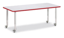 Load image into Gallery viewer, Berries® Rectangle Activity Table - 30" X 72", Mobile - Gray/Red/Gray - MMEE Distributors
