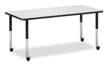 Load image into Gallery viewer, Berries® Rectangle Activity Table - 30" X 72", Mobile - Gray/Black/Black - MMEE Distributors