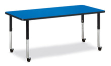 Load image into Gallery viewer, Berries® Rectangle Activity Table - 30" X 72", Mobile - Blue/Black/Black - MMEE Distributors