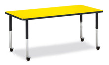 Load image into Gallery viewer, Berries® Rectangle Activity Table - 30" X 72", Mobile - Yellow/Black/Black - MMEE Distributors