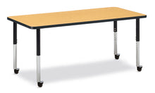 Load image into Gallery viewer, Berries® Rectangle Activity Table - 30" X 72", Mobile - Oak/Black/Black - MMEE Distributors