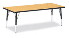 Load image into Gallery viewer, Berries® Rectangle Activity Table - 30" X 72", T-height - Oak/Black/Black - MMEE Distributors