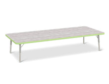 Load image into Gallery viewer, Berries® Rectangle Activity Table - 30" X 72", T-height - Driftwood Gray/Key Lime/Gray - MMEE Distributors
