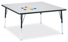 Load image into Gallery viewer, Berries® Square Activity Table - 48" X 48", A-height - Gray/Black/Black - MMEE Distributors