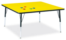 Load image into Gallery viewer, Berries® Square Activity Table - 48" X 48", A-height - Yellow/Black/Black - MMEE Distributors