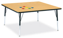 Load image into Gallery viewer, Berries® Square Activity Table - 48" X 48", A-height - Oak/Black/Black - MMEE Distributors