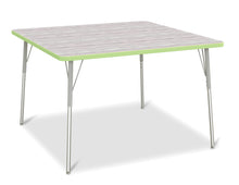Load image into Gallery viewer, Berries® Square Activity Table - 48" X 48", A-height - Driftwood Gray/Key Lime/Gray - MMEE Distributors