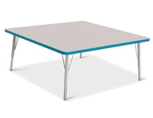 Load image into Gallery viewer, Berries® Square Activity Table - 48" X 48", E-height - Gray/Teal/Gray - MMEE Distributors