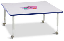 Load image into Gallery viewer, Berries® Square Activity Table - 48" X 48", Mobile - Gray/Blue/Gray - MMEE Distributors