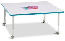 Load image into Gallery viewer, Berries® Square Activity Table - 48" X 48", Mobile - Gray/Teal/Gray - MMEE Distributors