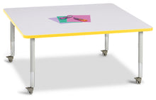 Load image into Gallery viewer, Berries® Square Activity Table - 48" X 48", Mobile - Gray/Yellow/Gray - MMEE Distributors