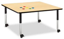 Load image into Gallery viewer, Berries® Square Activity Table - 48" X 48", Mobile - Gray/Purple/Gray - MMEE Distributors