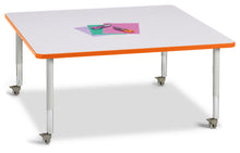 Load image into Gallery viewer, Berries® Square Activity Table - 48" X 48", Mobile - Gray/Orange/Gray - MMEE Distributors