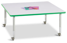 Load image into Gallery viewer, Berries® Square Activity Table - 48" X 48", Mobile - Gray/Green/Gray - MMEE Distributors