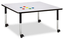 Load image into Gallery viewer, Berries® Square Activity Table - 48" X 48", Mobile - Gray/Black/Black - MMEE Distributors