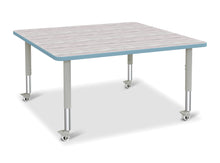 Load image into Gallery viewer, Berries® Square Activity Table - 48" X 48", Mobile - Driftwood Gray/Coastal Blue/Gray - MMEE Distributors