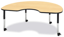 Load image into Gallery viewer, Berries® Kidney Activity Table - 48" X 72", Mobile - Maple/Black/Black - MMEE Distributors