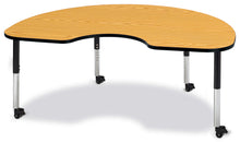 Load image into Gallery viewer, Berries® Kidney Activity Table - 48" X 72", Mobile - Oak/Black/Black - MMEE Distributors