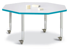 Load image into Gallery viewer, Berries® Octagon Activity Table - 48" X 48", Mobile - Gray/Teal/Gray - MMEE Distributors