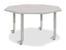 Load image into Gallery viewer, Berries® Octagon Activity Table - 48" X 48", Mobile - Driftwood Gray/Gray/Gray - MMEE Distributors