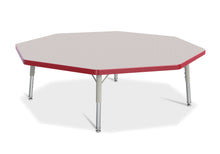 Load image into Gallery viewer, Berries® Octagon Activity Table - 48" X 48", T-height - Gray/Red/Gray - MMEE Distributors