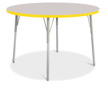 Load image into Gallery viewer, Berries® Round Activity Table - 48" Diameter, A-height - Gray/Yellow/Gray - MMEE Distributors