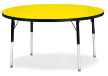 Load image into Gallery viewer, Berries® Round Activity Table - 48" Diameter, A-height - Yellow/Black/Black - MMEE Distributors