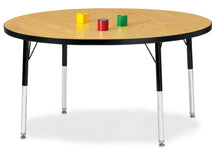 Load image into Gallery viewer, Berries® Round Activity Table - 48" Diameter, A-height - Oak/Black/Black - MMEE Distributors
