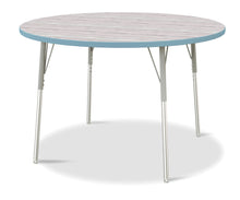 Load image into Gallery viewer, Berries® Round Activity Table - 48" Diameter, A-height - Driftwood Gray/Coastal Blue/Gray - MMEE Distributors