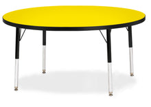 Load image into Gallery viewer, Berries® Round Activity Table - 48" Diameter, E-height - Yellow/Black/Black - MMEE Distributors